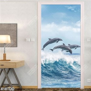 Tranh đàn cá heo lượn sóng chất lượng cao