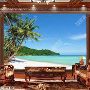 Tranh bãi cát trên biển chất lượng cao