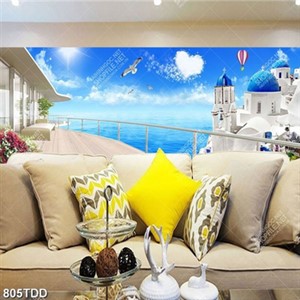 Tranh ban công nhìn ra tòa lâu đài đẹp chất lượng cao