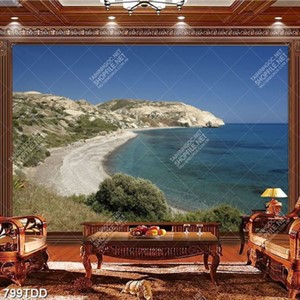 Tranh hòn đảo xa xăm trên đại dương chất lượng cao