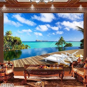 Tranh khu nghỉ dưỡng đẹp trang trí phòng khách đẹp