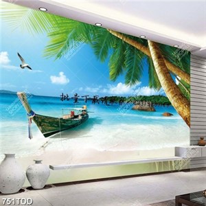 Tranh con thuyền trên đại dương xanh