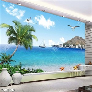 Tranh hòn đảo trên biển chất lượng cao