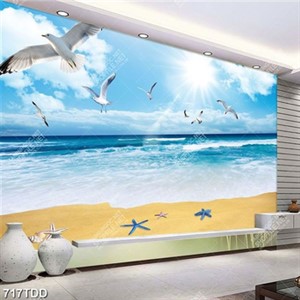 Tranh biển và đàn chim hải âu chất lượng cao