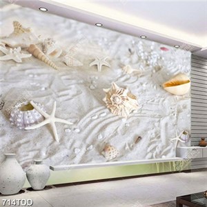 Tranh bãi cát và ốc biển, sao biển chất lượng cao