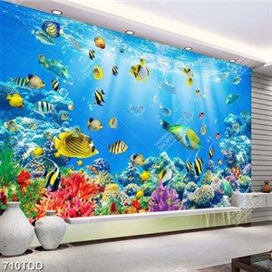 Tranh quần thể đại dương và đàn cá tưng tăng dưới