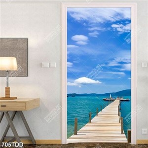 Tranh cây cầu ra biển file gốc