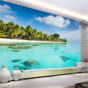 File tranh gốc hàng dừa trên biển