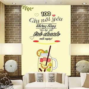 Tranh ca phe động lực yêu thích trà chanh Tranh ca phe động lực yêu thích trà chanh