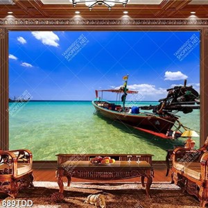 Tranh thuyền trên biển chất lượng cao