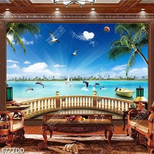 Tranh psd ban công nhìn ra hướng biển đẹp