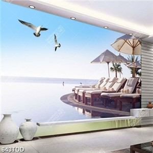 Tranh khu resort trên biển chất lượng cao