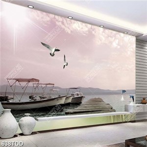 Tranh cây cầu gỗ trên bến tàu siêu nét