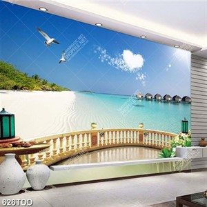 Tranh cảnh biển và resort mùa hè đẹp