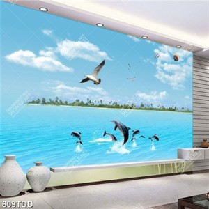 Tranh đàn cá heo nhảy múa trên biển đẹp