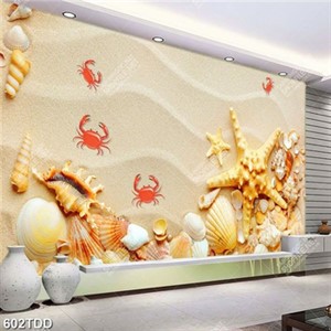 Tranh cua và sò trên bãi cát vàng file psd