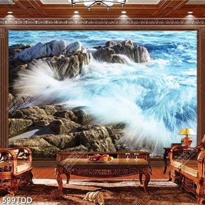 Tranh sóng biển trên hòn đảo xanh