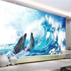 Tranh cá heo trên biển siêu nét