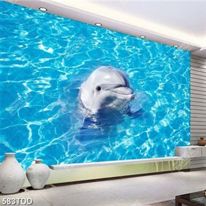 File tranh chú cá heo trên mặt nước biển