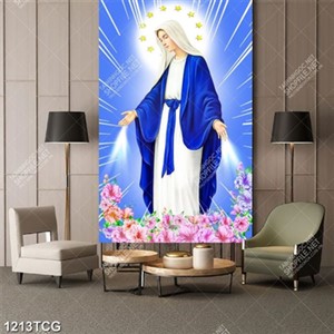 Tranh Mẹ Maria Nữ Vương Ban Sự Bình An file psd Tranh Mẹ Maria Nữ Vương Ban Sự Bình An file psd