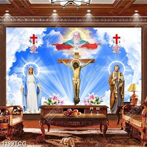 Tranh Mẹ Maria, Thánh GiuSe, Chúa Ba Ngôi file psd