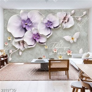 Tranh hoa lan và bướm in kính file PSD