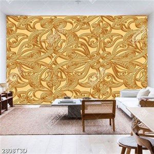 Tranh dán tường hoa văn vàng đồng