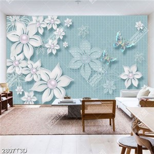 Tranh dán tường hoa trắng đẹp