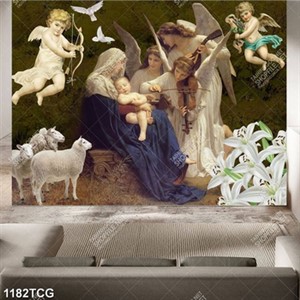 Tranh thiên Thần và Chúa Giáng Sinh psd