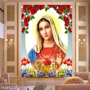 Tranh Trái tim Mẹ Maria kích thước lớn