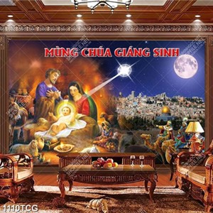 Tranh Mừng Chúa Giáng Sinh file psd