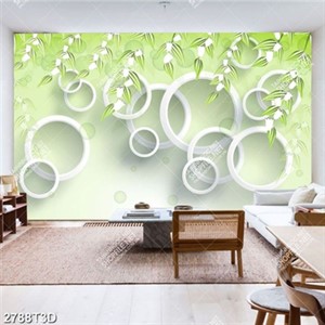 Tranh dán tường hoa trắng nền xanh in uv