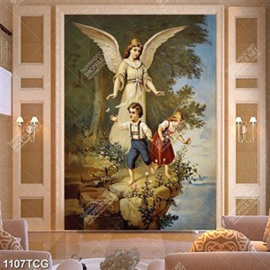 Tranh sơn dầu thiên thần hộ mệnh