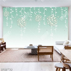 Tranh dán tường nền xanh hiện đại