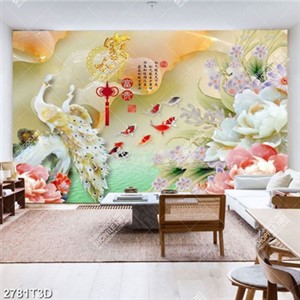 Tranh giả ngọc công và cá chép phong thủy