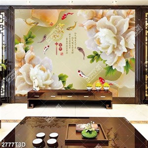 Tranh treo tường hoa giả ngọc và cá chép in kính