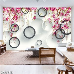 Tranh gắn tường hoa và họa tiết tròn đẹp