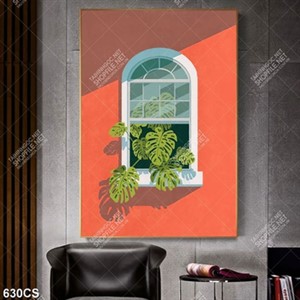 Tranh 3D khung cửa trang trí phòng khách file gốc