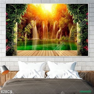 Tranh khung cổng và thác nước đẹp nhất