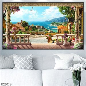 Tranh trang trí tường ban công trên thành phố biển