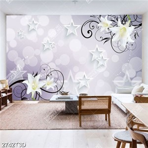 Tranh gắn tường hoa loa kèn và ngôi sao đẹp