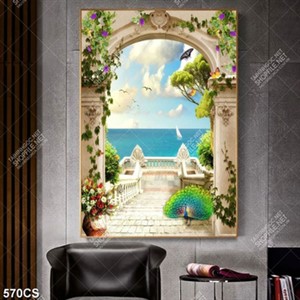 Tranh ban công hướng ra biển đẹp nghệ thuật