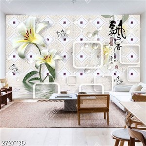 Tranh treo tường hoa ly tren mặt nước đẹp