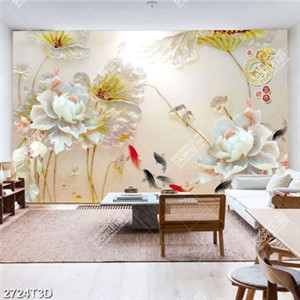 Tranh hoa giả ngọc và cá chép chất lượng cao