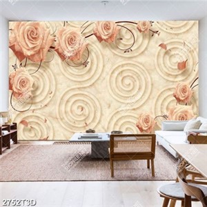 Tranh phòng khách hoa hồng phấn in kính