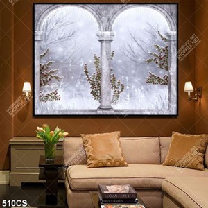 Tranh ghép 3D cánh cổng và hoa chất lượng cao