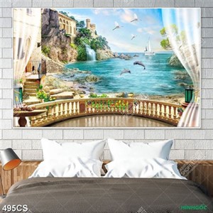 Tranh ban công hướng ra biển và tòa lâu đài đẹp nhất