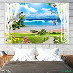 Tranh cửa sổ và biển file gốc