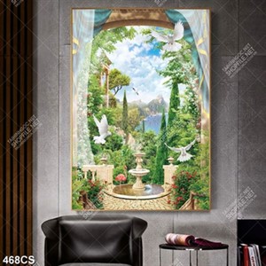 Tranh ban công và núi rừng đẹp nhất in kính