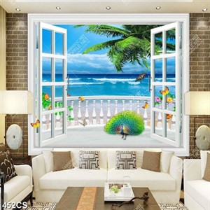 Tranh ban công và biển đẹp in uv